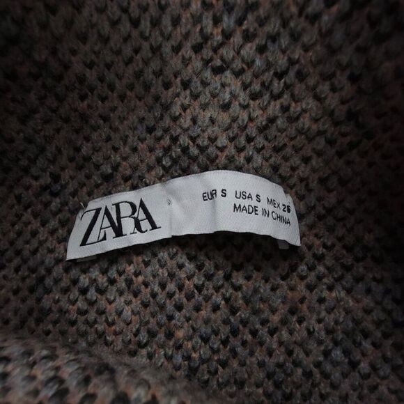 NEW Zara Wool Oversized Vintage Floral Jacquard Mock Neck Grandma Sweater Small - Picture 2 of 7